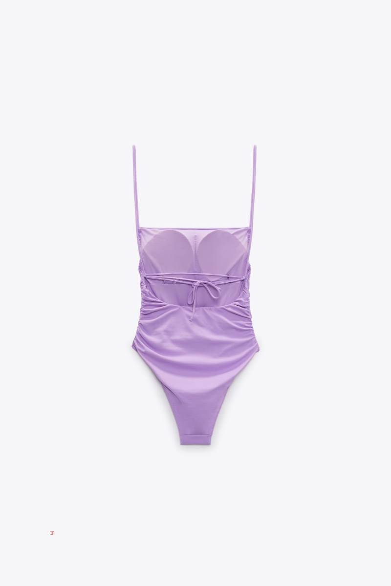ZARA DRAPED Baddräkter Dam Ljuslila | DZIRU-6328