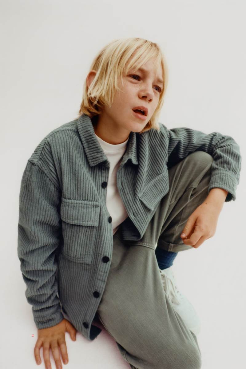 ZARA DYED CORDUROY Övertröja Pojke Blå Grå | EGAMH-6705