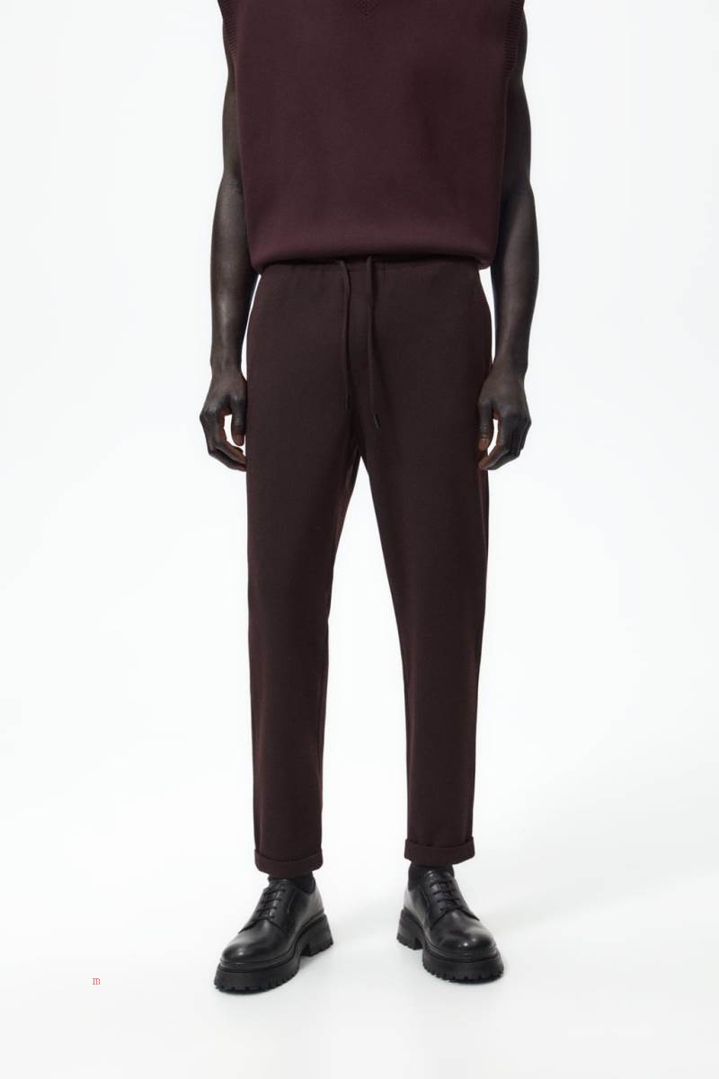 ZARA EASY CARE JOGGER WAIST Byxor Herr Vinröda | VENOA-8437