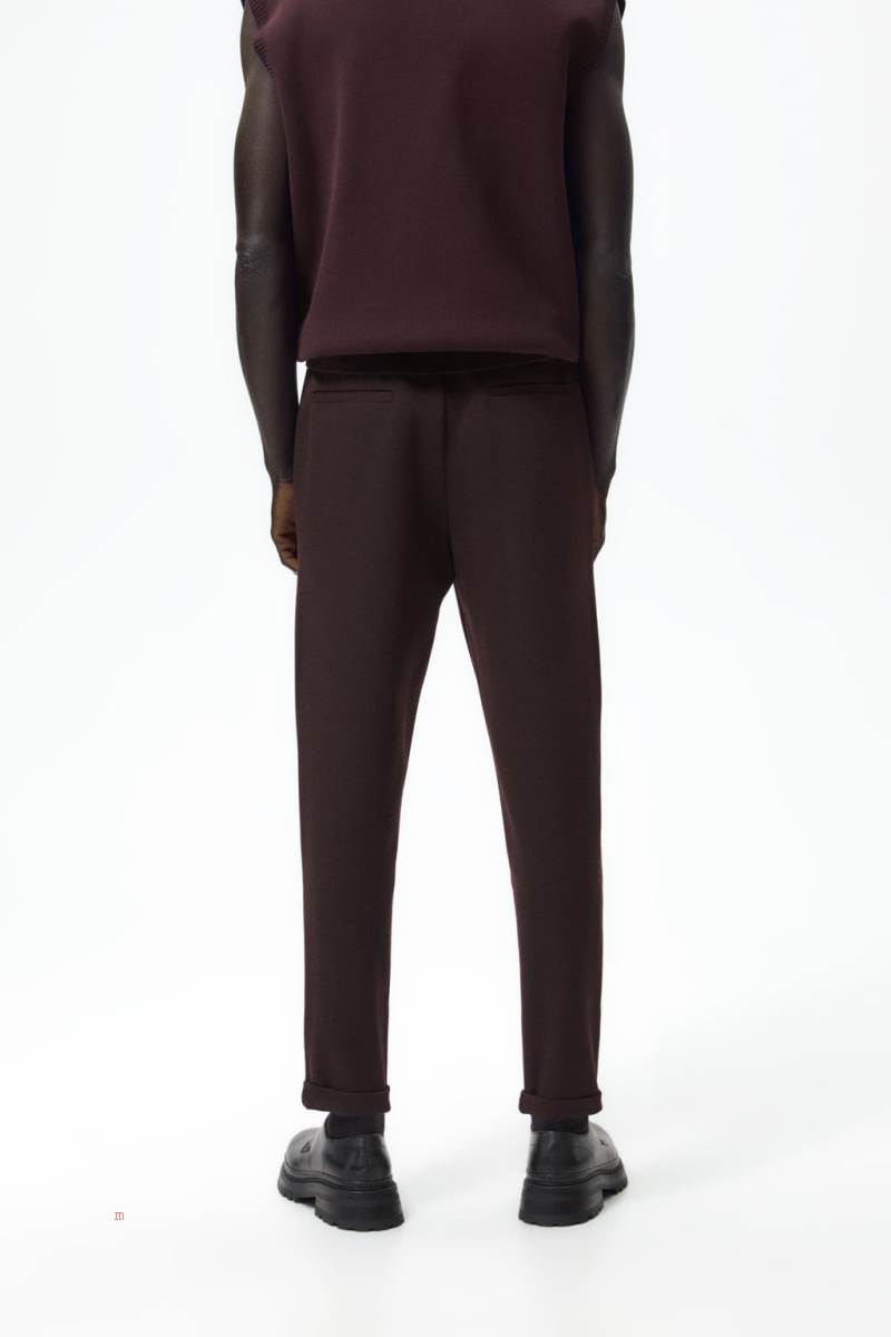 ZARA EASY CARE JOGGER WAIST Byxor Herr Vinröda | VENOA-8437