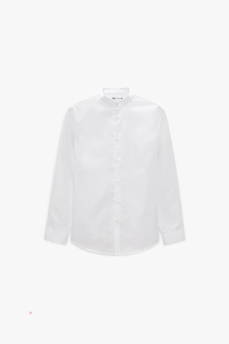 ZARA EASY CARE TEXTURED Skjorta Herr Vita | ODHUY-4965