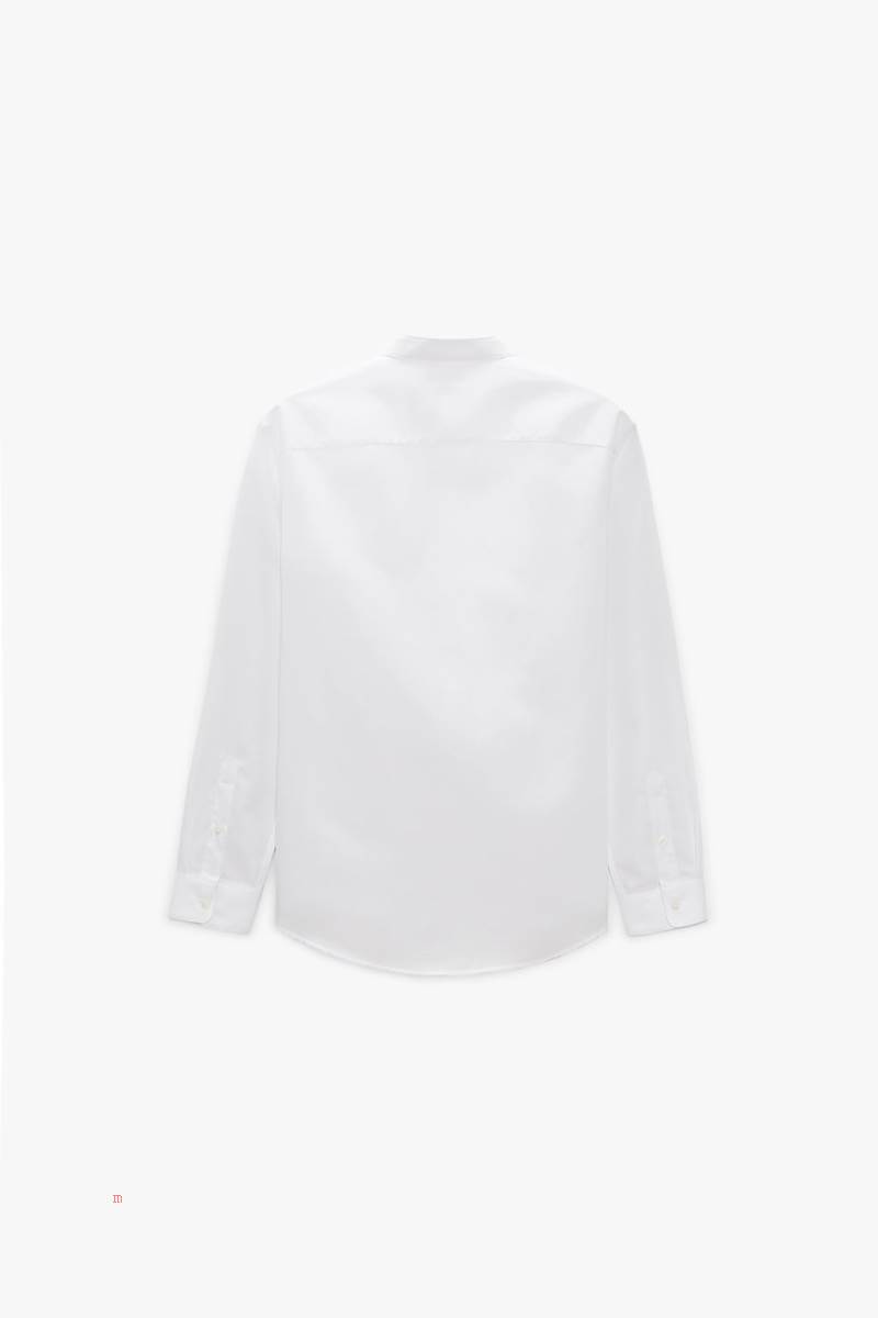 ZARA EASY CARE TEXTURED Skjorta Herr Vita | ODHUY-4965