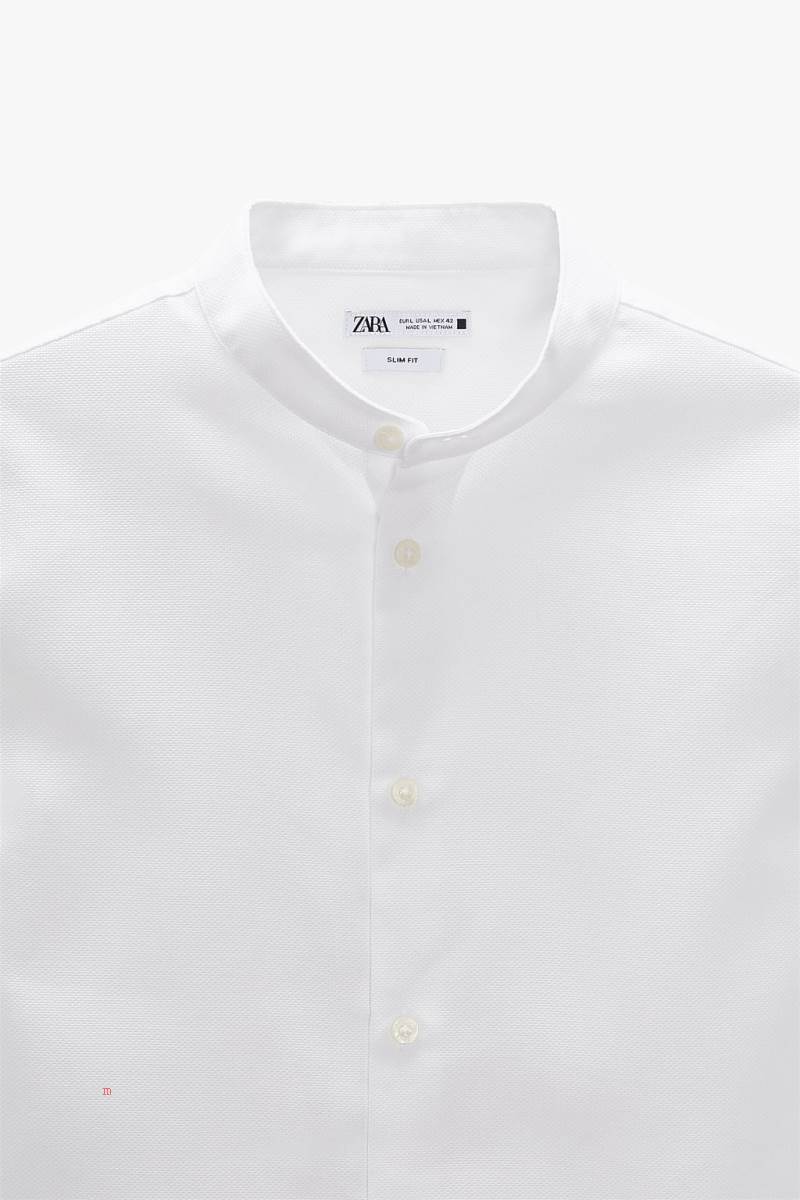 ZARA EASY CARE TEXTURED Skjorta Herr Vita | ODHUY-4965