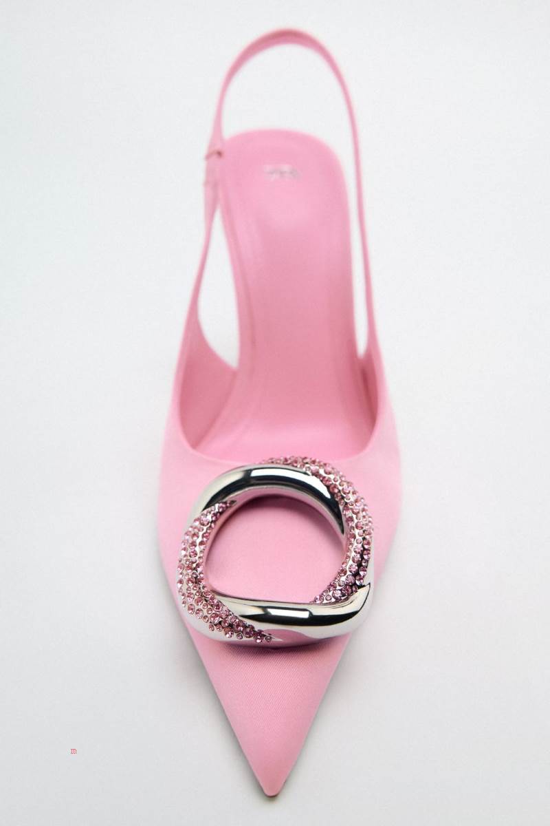 ZARA EMBELLISHED HIGH-HEEL Klackskor Dam Rosa | FRSIJ-0358