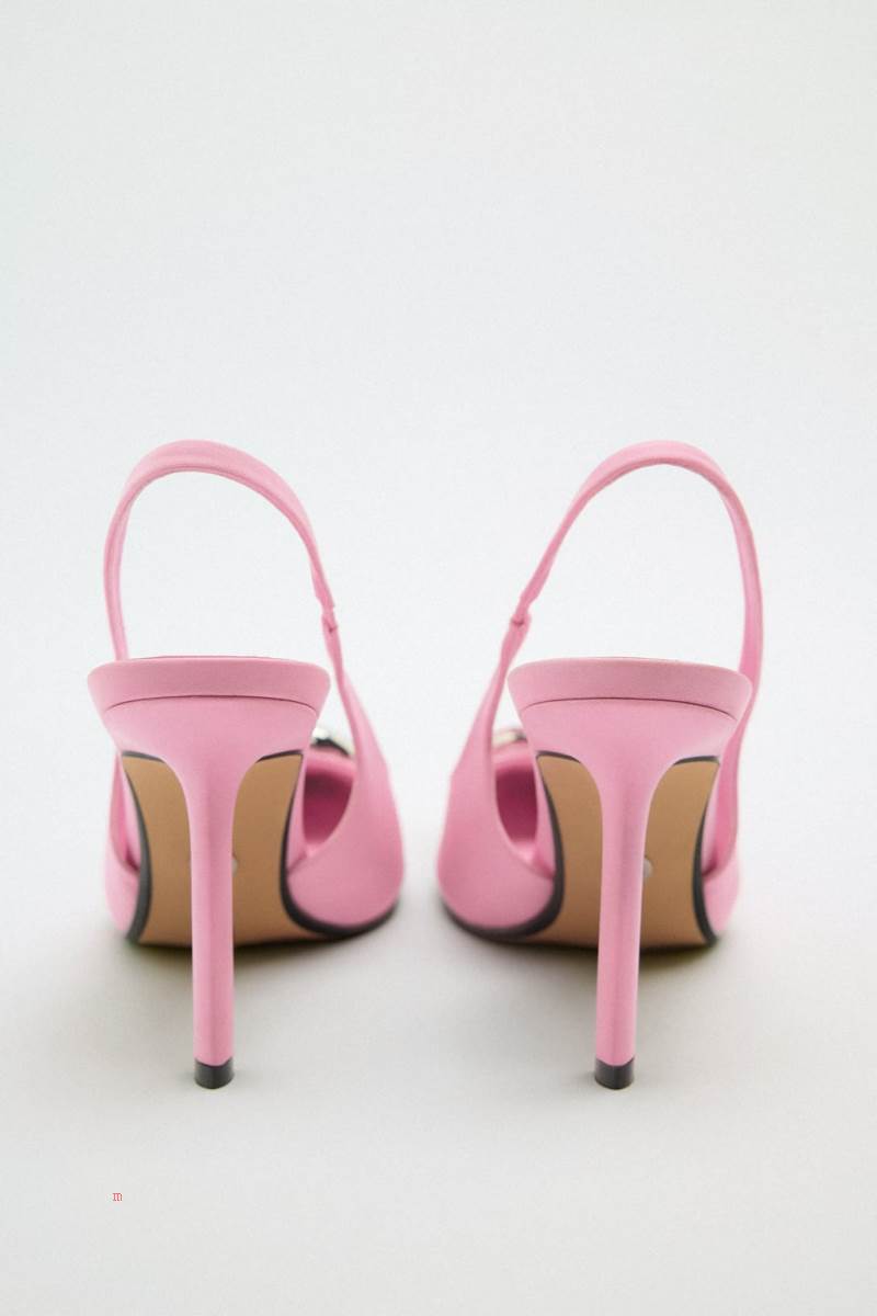 ZARA EMBELLISHED HIGH-HEEL Klackskor Dam Rosa | FRSIJ-0358