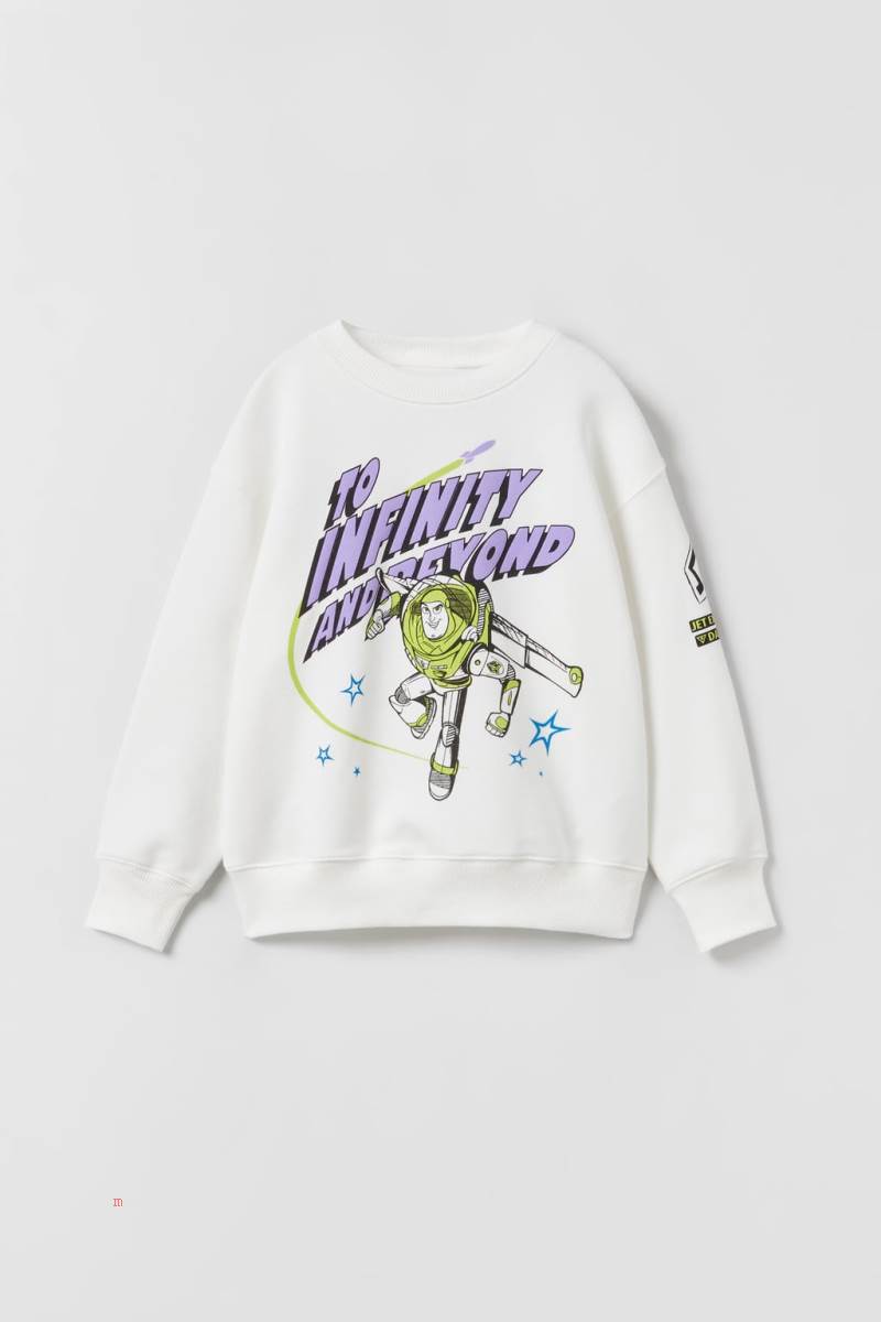 ZARA EMBOSSED BUZZ LIGHTYEAR © DISNEY Sweatshirt Pojke Vita | UOEDN-8342