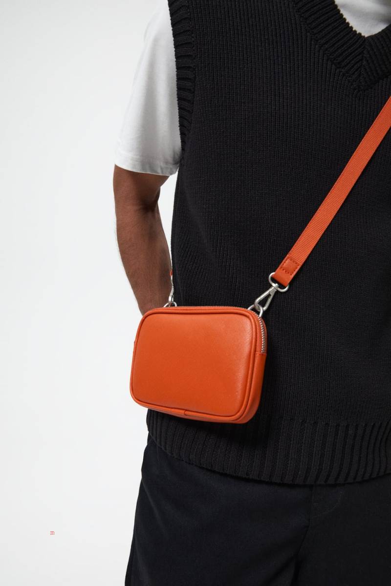 ZARA EMBOSSED MOBILE PHONE CARRYING CASE Telefonväska Herr Orange | IVSWG-2715