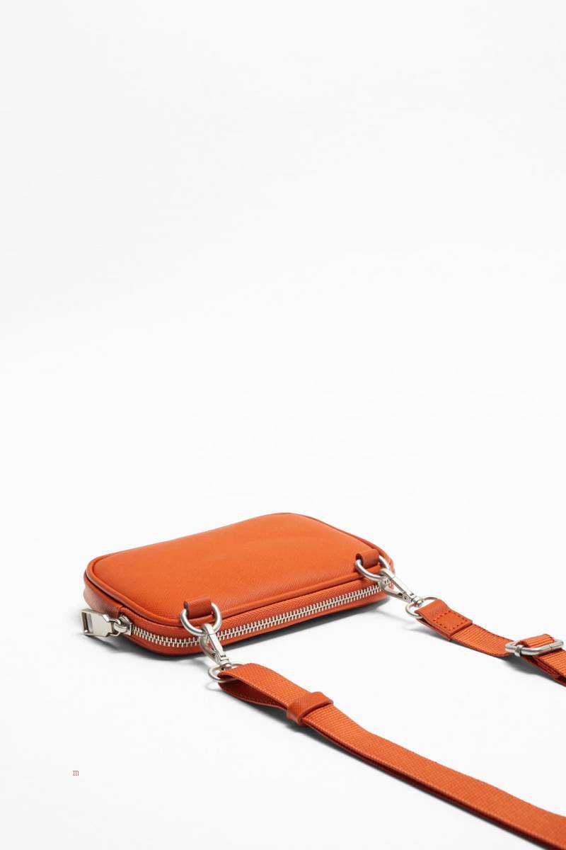 ZARA EMBOSSED MOBILE PHONE CARRYING CASE Telefonväska Herr Orange | IVSWG-2715