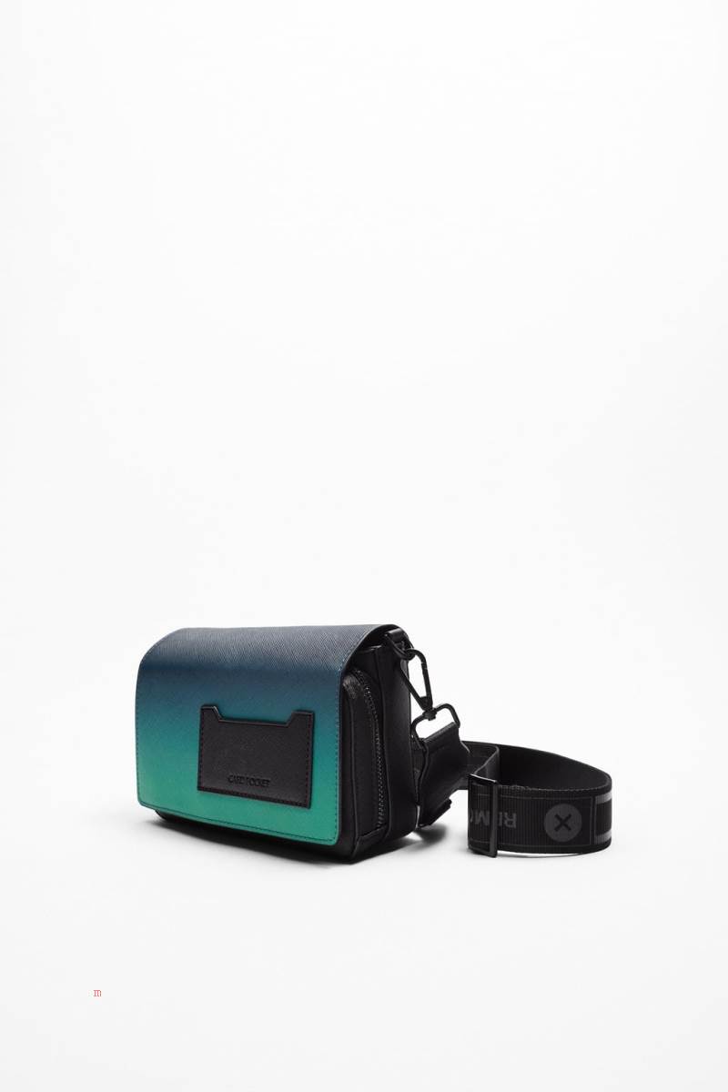 ZARA EMBOSSED Messenger Väska Herr Gröna | MXDYQ-4265