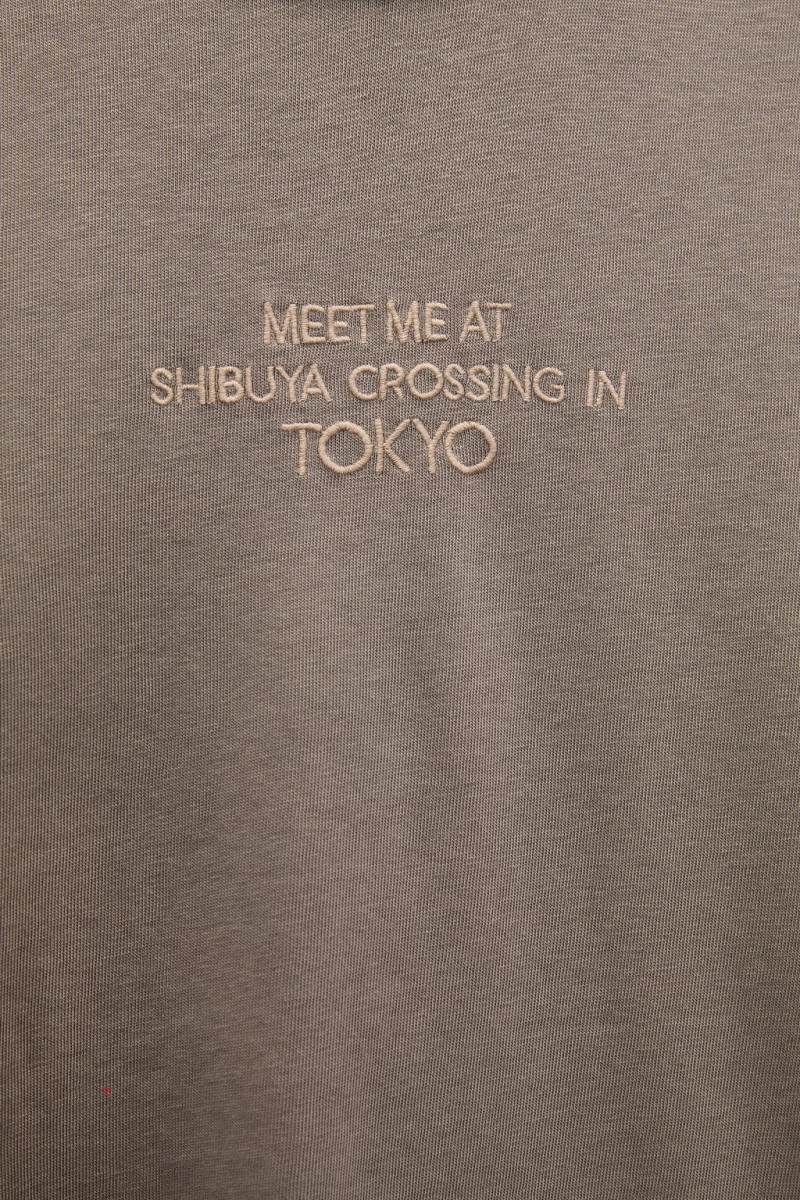 ZARA EMBROIDERED SLOGAN T-shirt Dam Grå | MNDZG-6527