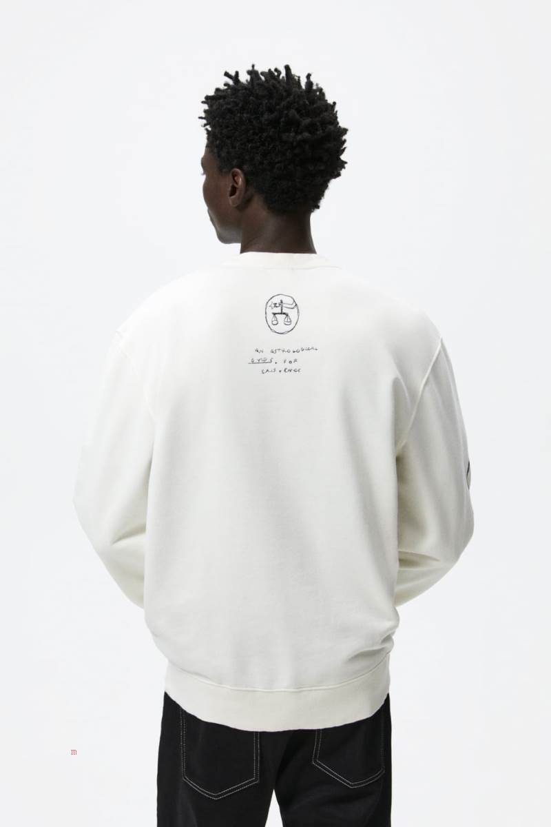 ZARA EMBROIDERED TAROT Sweatshirt Herr Grå Vita | WAMVG-6039