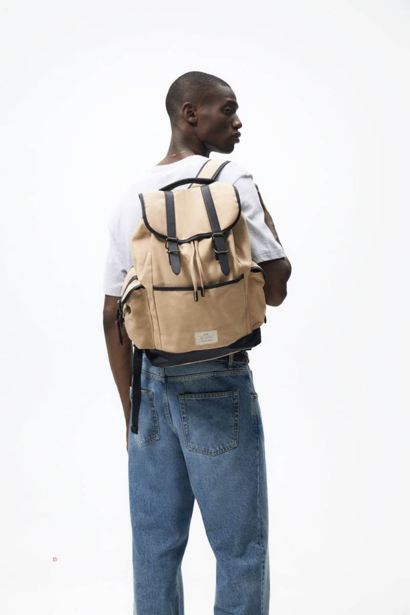 ZARA EXPLORER CANVAS Ryggsäck Herr Vita | CRUPQ-5879
