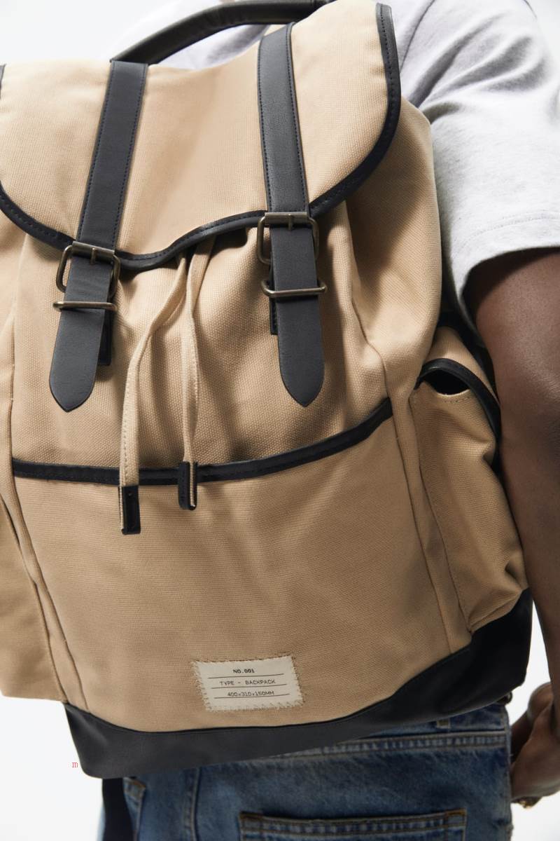 ZARA EXPLORER CANVAS Ryggsäck Herr Vita | CRUPQ-5879