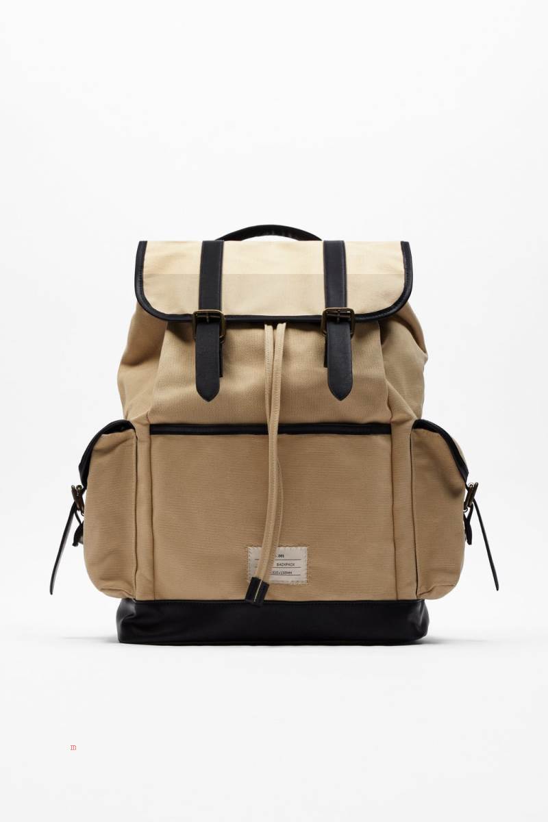 ZARA EXPLORER CANVAS Ryggsäck Herr Vita | CRUPQ-5879