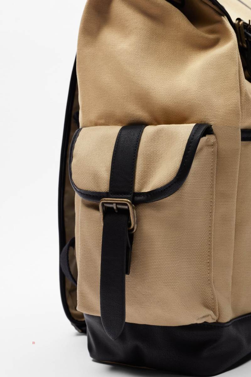 ZARA EXPLORER CANVAS Ryggsäck Herr Vita | CRUPQ-5879