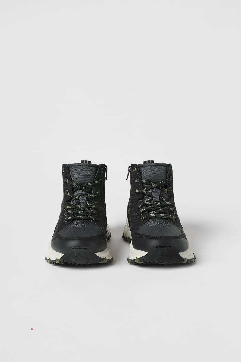 ZARA EXPLORER HIGH-TOP Sneakers Pojke Svarta | LDBYK-0762