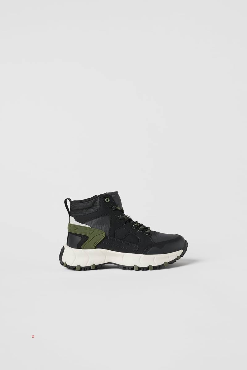 ZARA EXPLORER HIGH-TOP Sneakers Pojke Svarta | LDBYK-0762