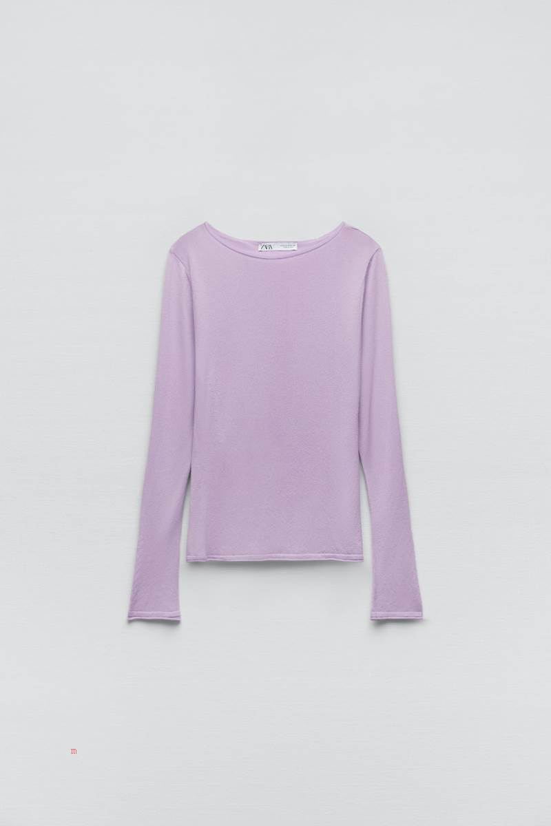 ZARA EXTRA-FINE KNIT Tröjor Dam Ljuslila | VGPOL-6928