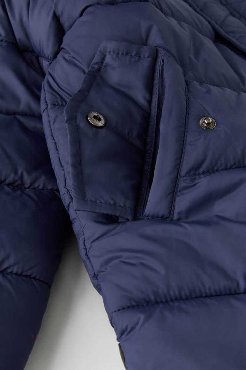 ZARA EXTRA-LIGHT LONG PUFFER Rockar Tjej Marinblå Blå | TQSIR-1094
