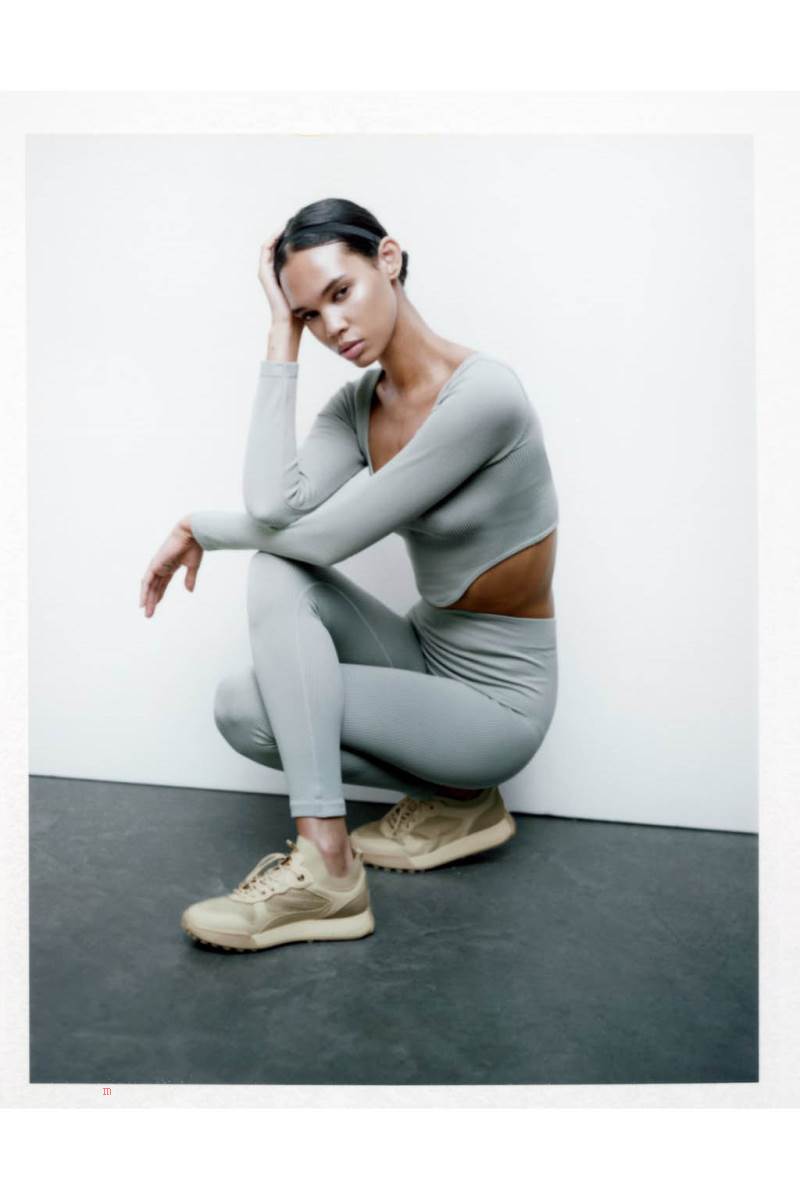 ZARA FABRIC RUNNING Träningsskor Dam Beige | ZANIT-0923