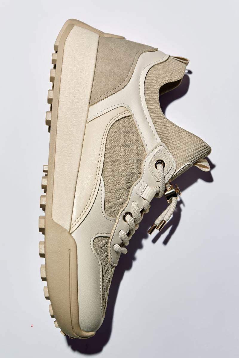 ZARA FABRIC RUNNING Träningsskor Dam Beige | ZANIT-0923