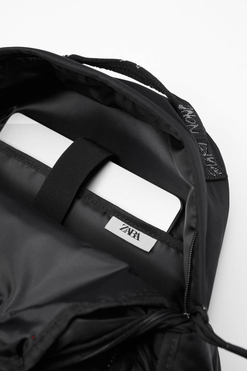 ZARA FABRIC Ryggsäck Herr Svarta | NTKGZ-5143