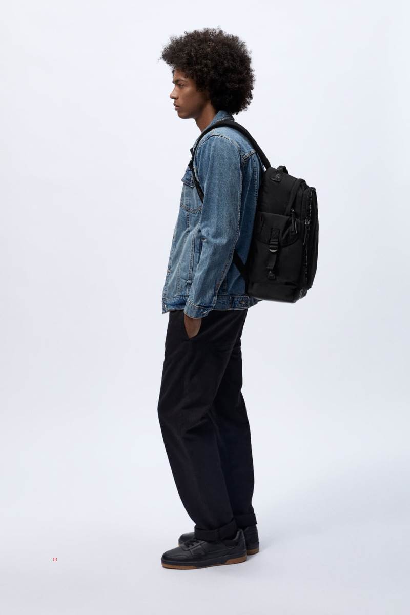 ZARA FABRIC Ryggsäck Herr Svarta | NTKGZ-5143