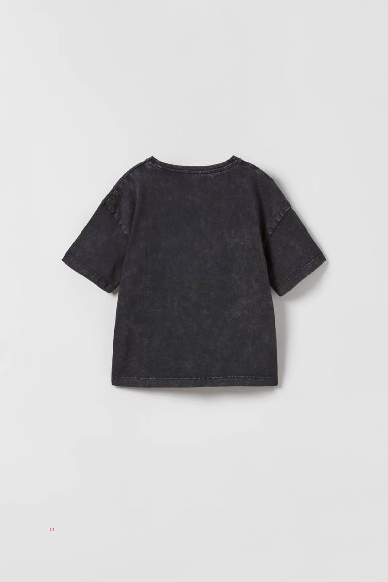 ZARA FADED THE ROLLING STONES ® T-shirt Pojke Svarta | KTIMO-5714