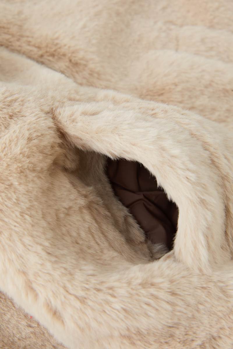 ZARA FAUX FUR QUILTED COMFY Quiltad Jacka Tjej Grå | CAPEF-1460