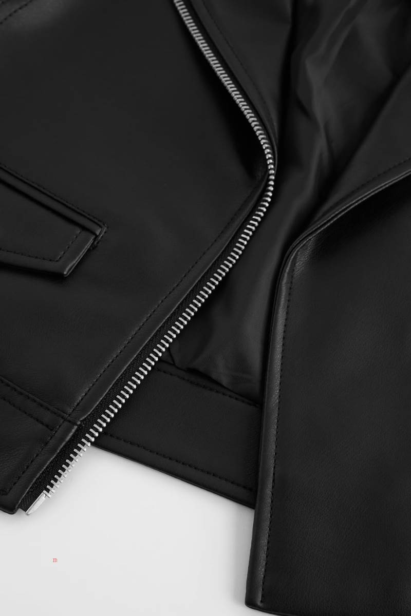 ZARA FAUX LEATHER BIKER Skinnjacka Tjej Svarta | ESRJO-6852