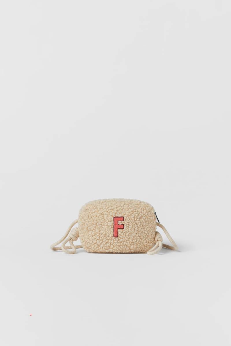 ZARA FAUX SHEARLING BAG Handväska Tjej Vita | OAHSL-9281