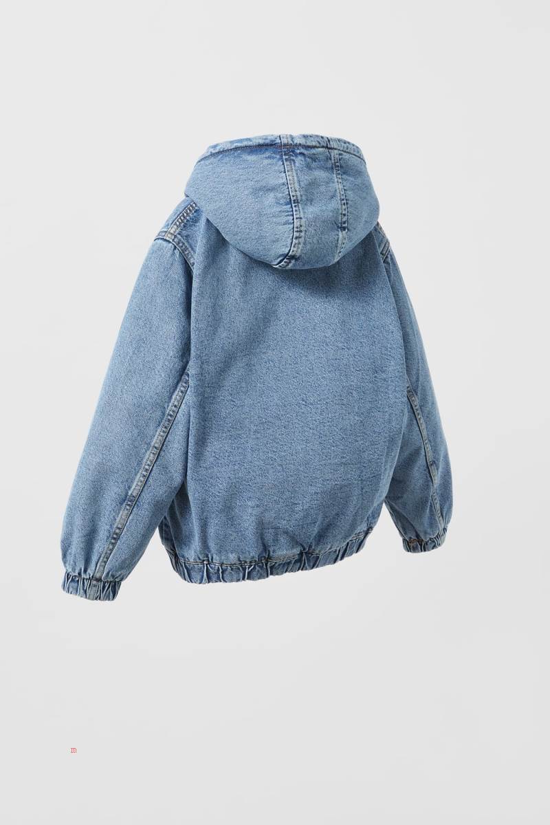 ZARA FAUX SHEARLING Jeansjacka Pojke Blå | MQSGR-6924