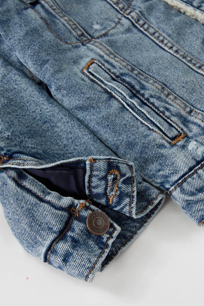 ZARA FAUX SHEARLING Jeansjacka Pojke Blå | WKPDN-3658