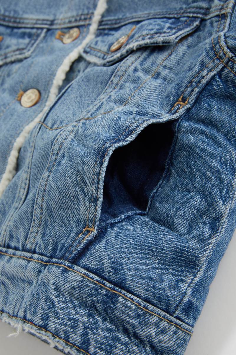 ZARA FAUX SHEARLING Jeansjacka Tjej Blå | YKDIN-8920