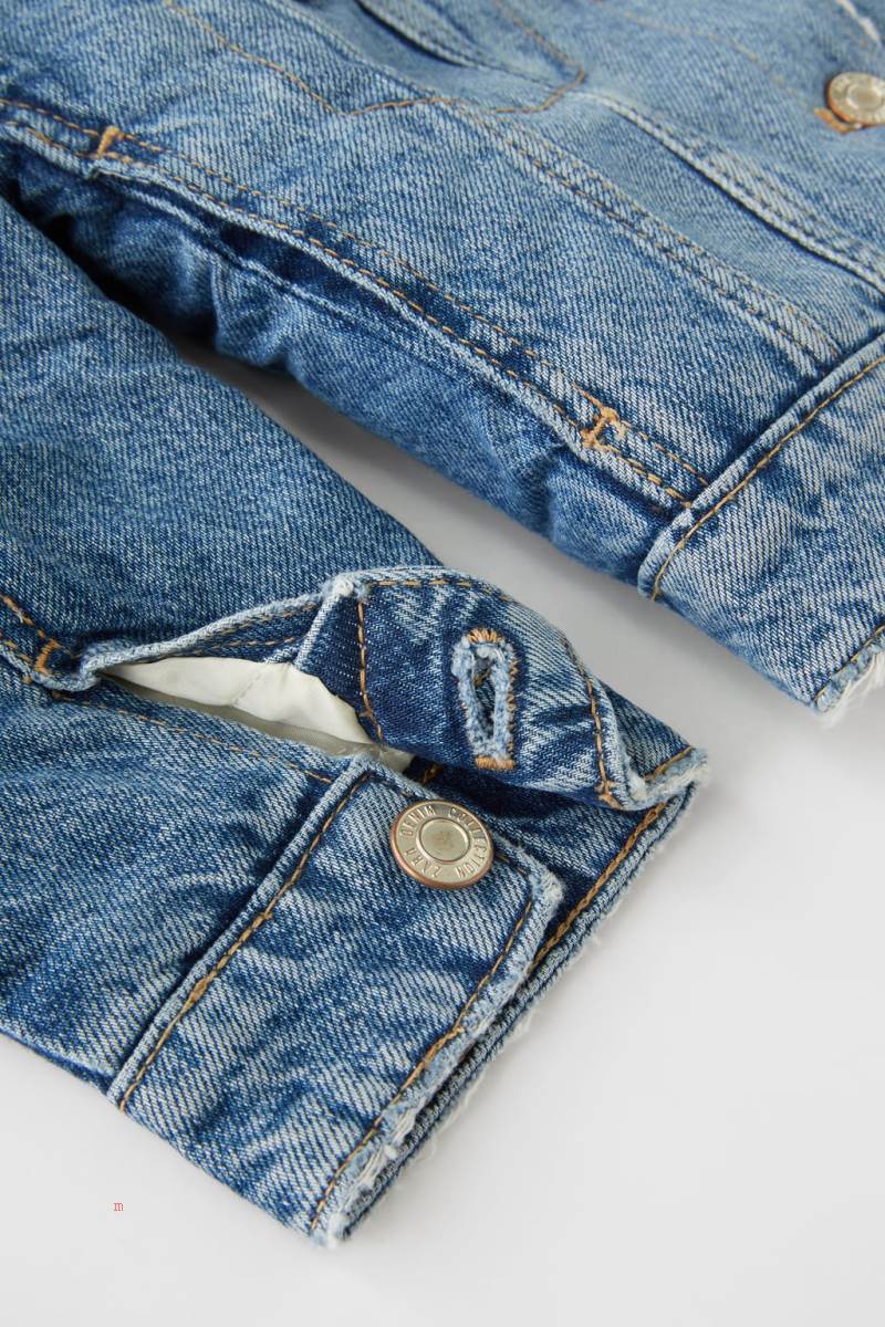 ZARA FAUX SHEARLING Jeansjacka Tjej Blå | YKDIN-8920