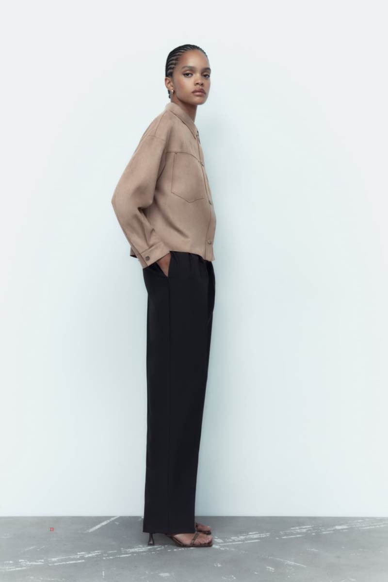 ZARA FAUX SUEDE SHORT Övertröja Dam Grå | WKEAG-6348