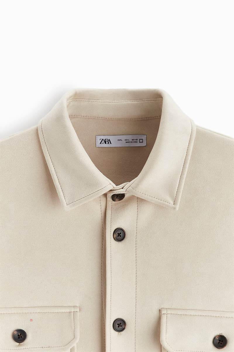 ZARA FAUX SUEDE Övertröja Herr Grå | NGSKJ-5246