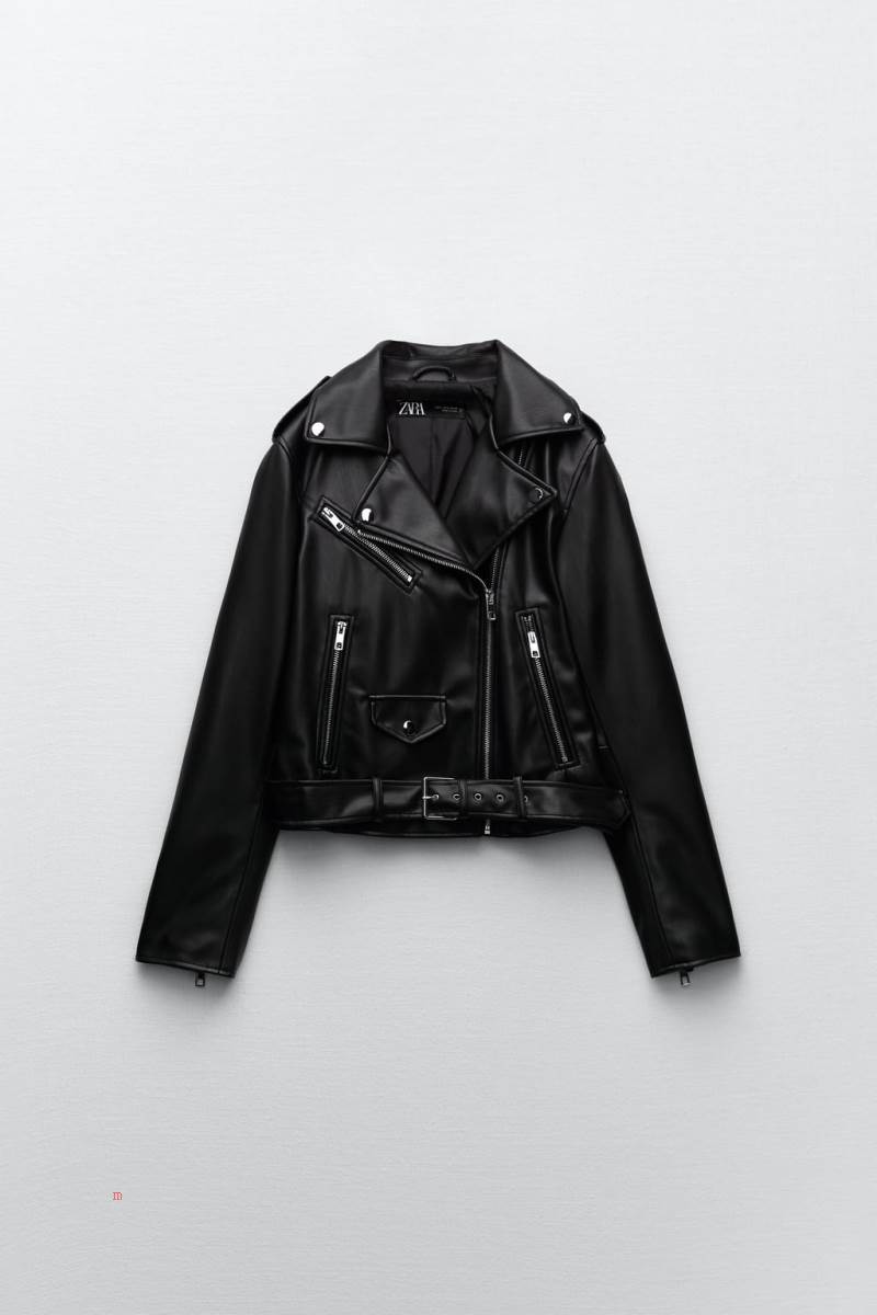 ZARA FAUX Skinnjacka Dam Svarta | GLNCA-7962