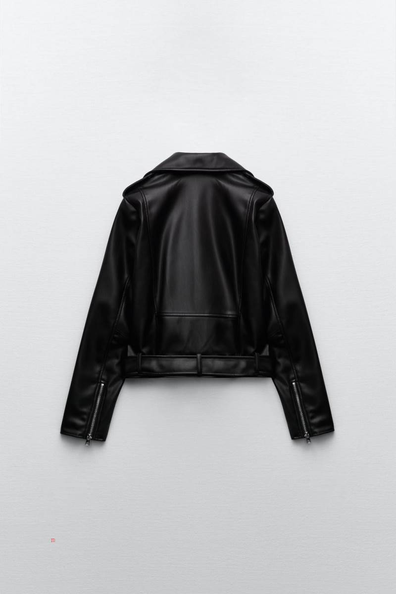 ZARA FAUX Skinnjacka Dam Svarta | GLNCA-7962