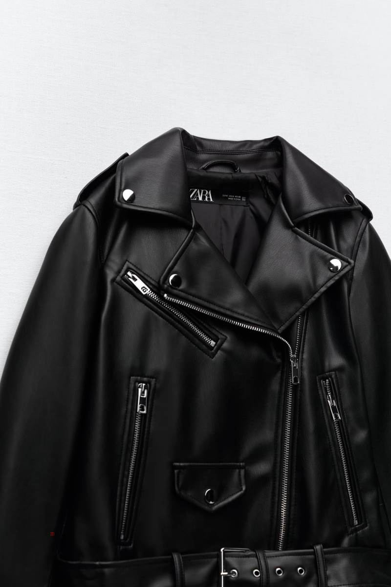 ZARA FAUX Skinnjacka Dam Svarta | GLNCA-7962