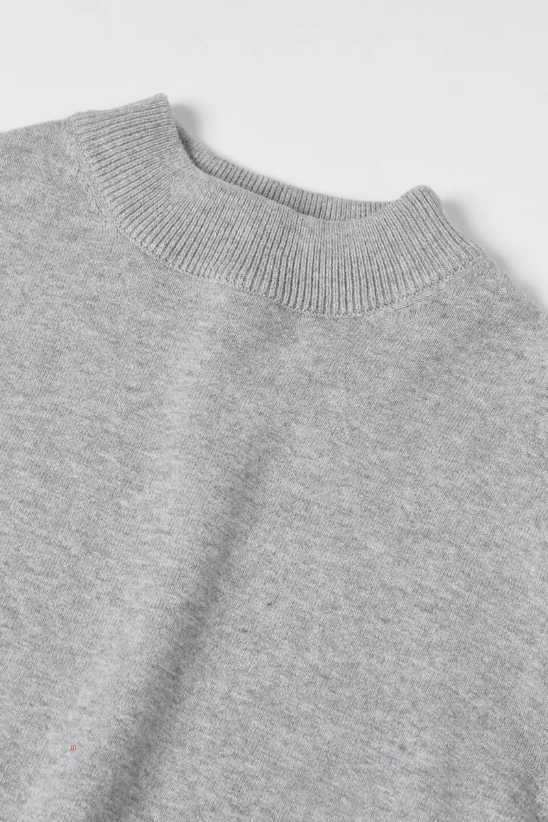 ZARA FINE GAUGE KNIT WITH MOCK NECK Tröjor Tjej Grå | PULXW-3417