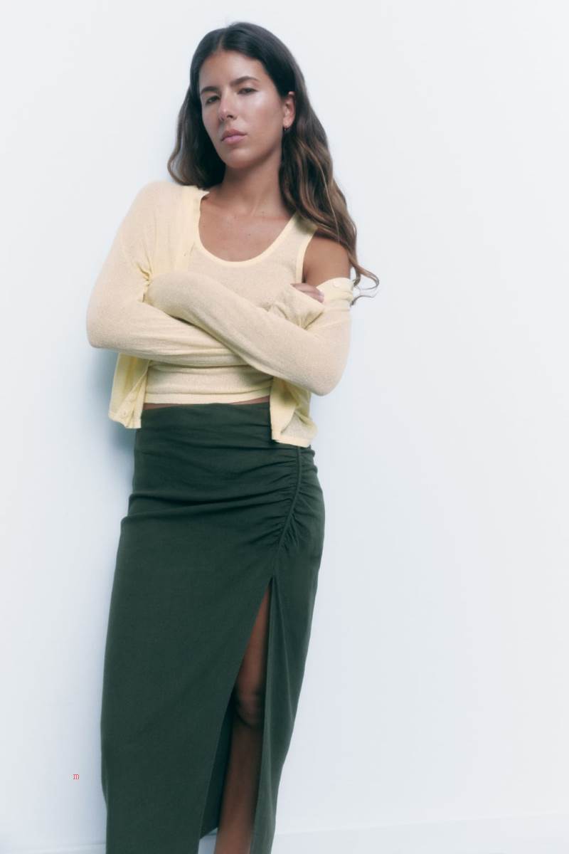 ZARA FINE KNIT Cardigan Dam Ljusgula | AMHLX-4982