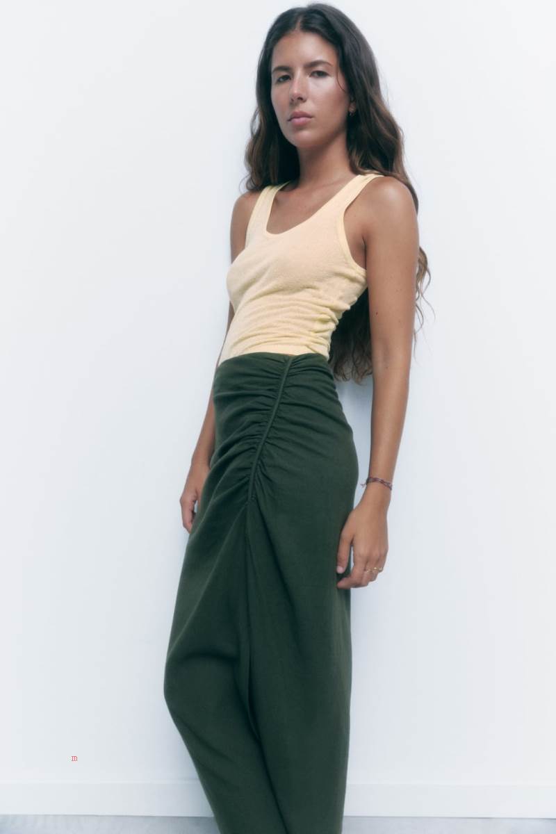 ZARA FINE KNIT TOP Stickat Dam Ljusgula | JLUNI-3854