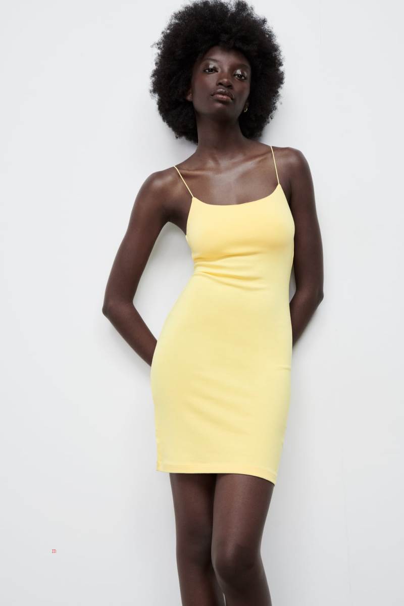 ZARA FITTED SHORT Klänning Dam Gula | GKBLO-2840