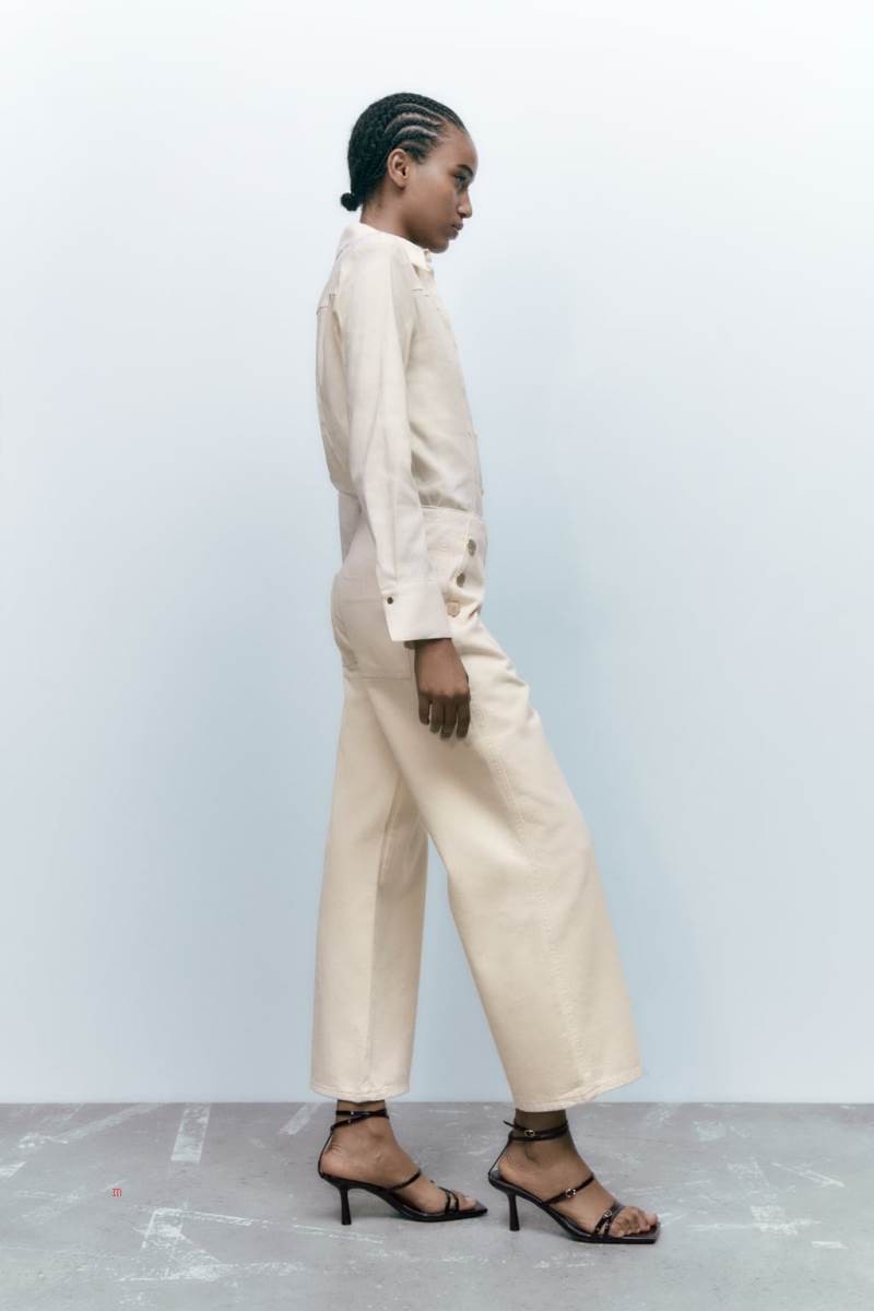 ZARA FITTED WITH GOLDEN BUTTONS Skjorta Dam Grå Vita | BGOPY-6370