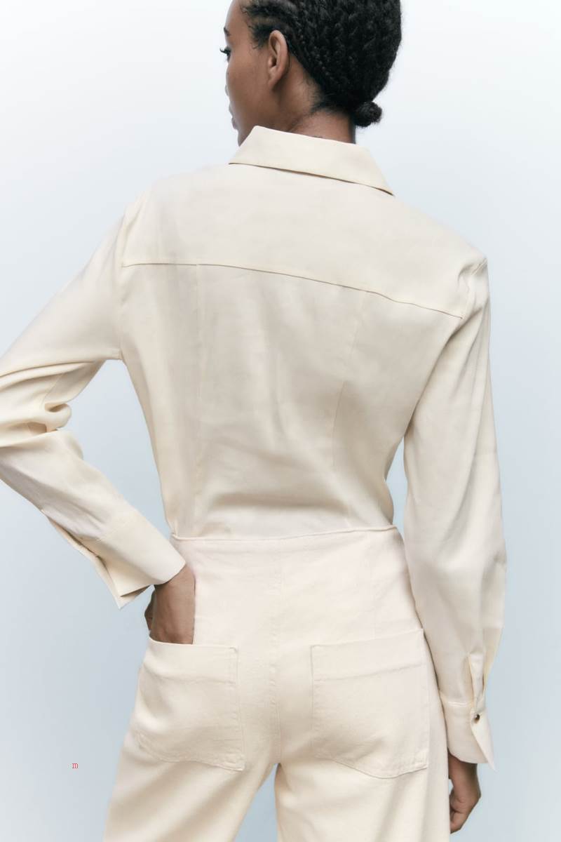 ZARA FITTED WITH GOLDEN BUTTONS Skjorta Dam Grå Vita | BGOPY-6370