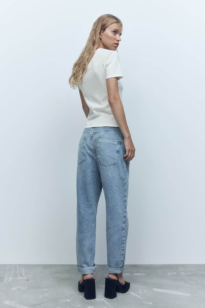 ZARA FITTED WITH SLOGAN T-shirt Dam Vita | VPSHM-7409