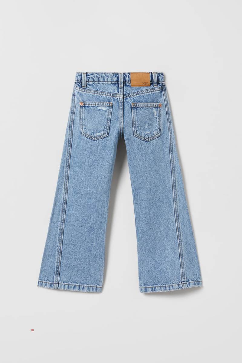 ZARA FLARED FULL-LENGTH Jeans Tjej Blå | RYLQP-7143