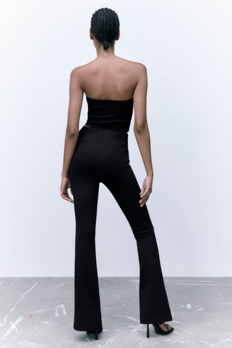 ZARA FLARED Leggings Dam Svarta | RVTOG-4302