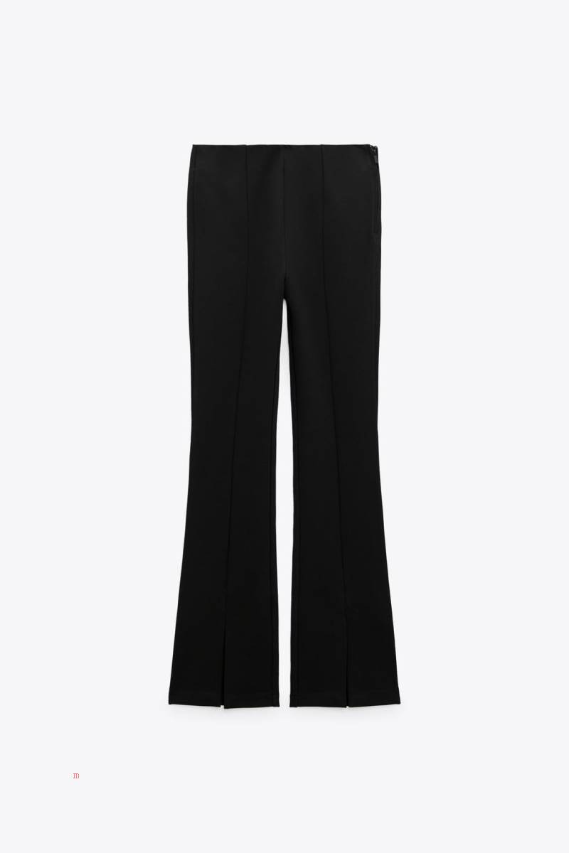 ZARA FLARED Leggings Dam Svarta | RVTOG-4302